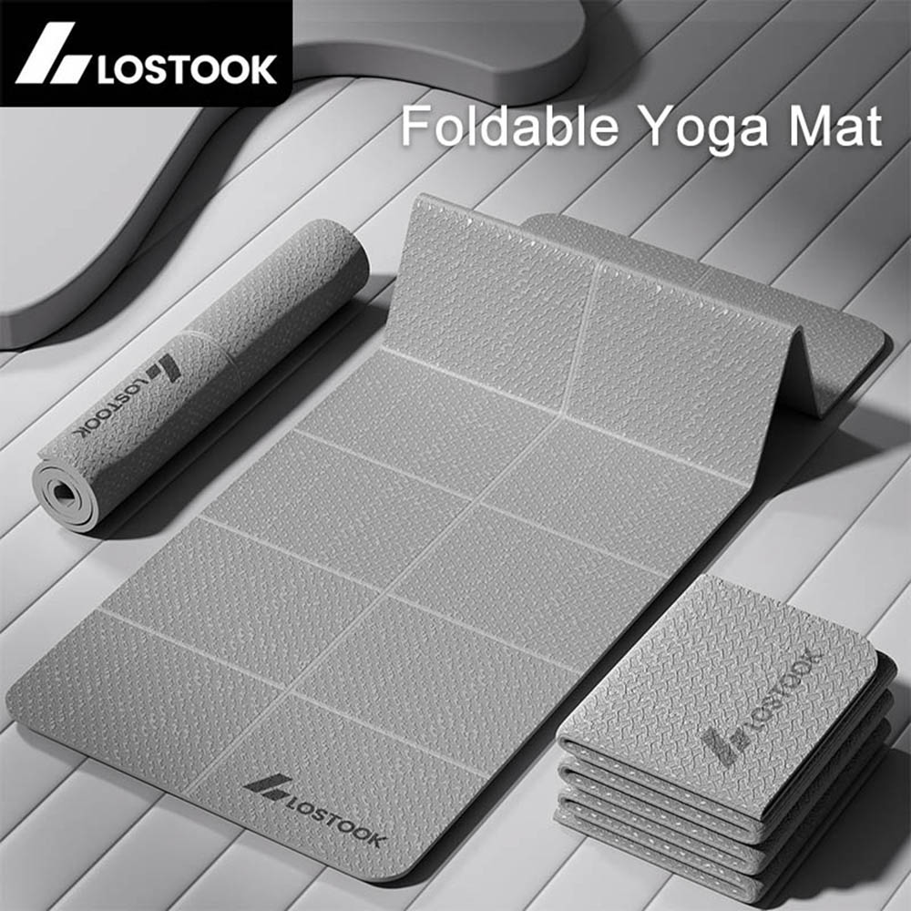 Pilates Yoga Mat Workout - 4mm Thick TPE Foldable Yoga Mat