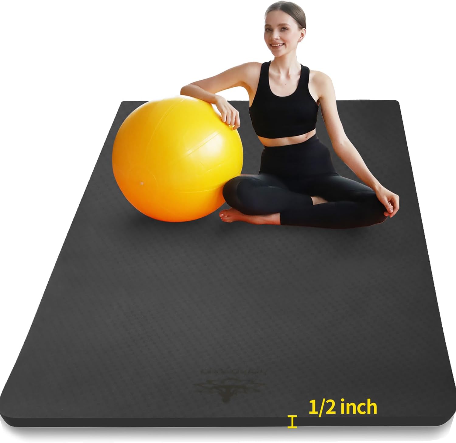 Pilates Yoga Mat Workout - Large TPE Yoga Mat 6'x4'x1/2