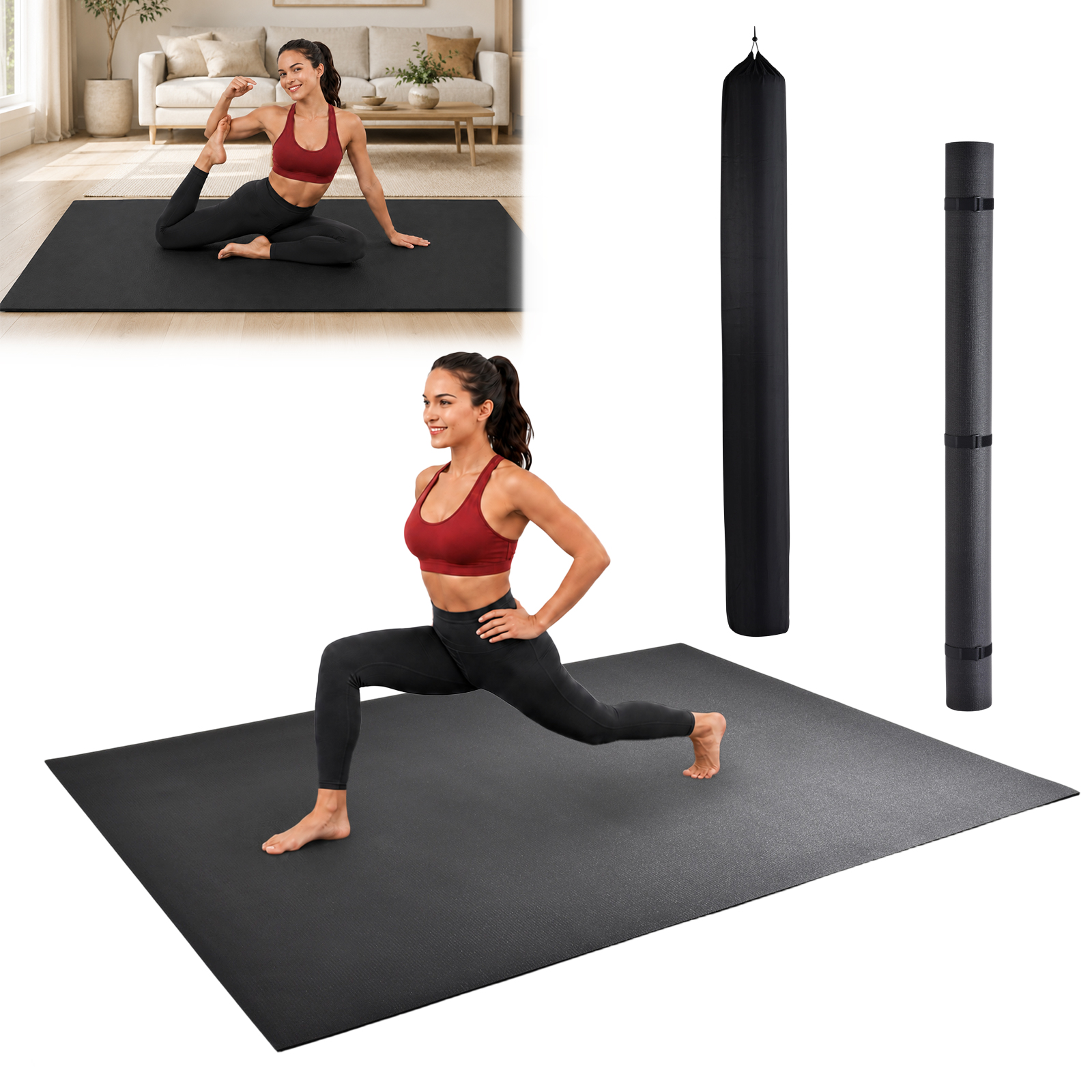 Pilates Yoga Mat Workout - Extra Large Double Yoga Mat 96