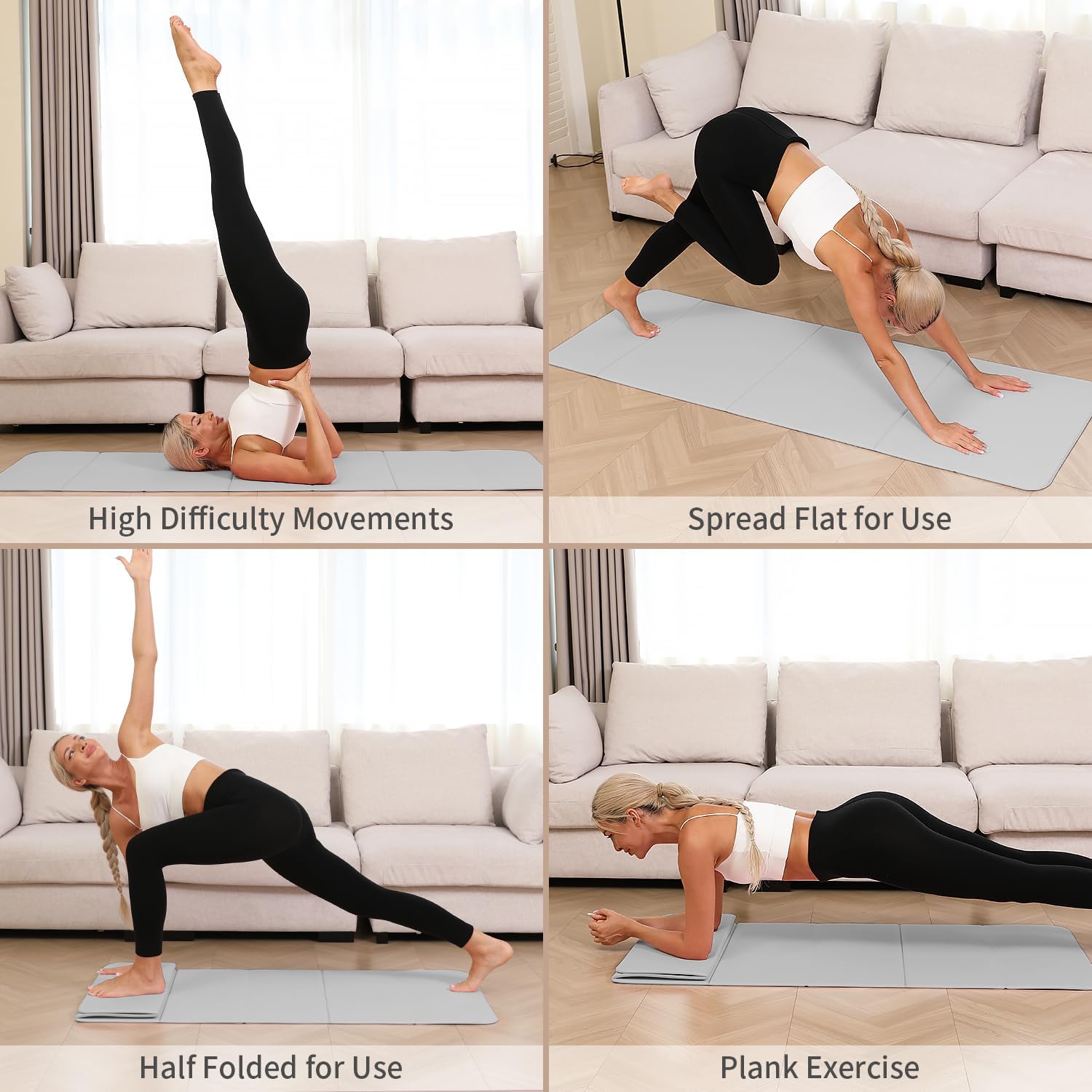 Foldable Yoga Mat 10mm Extra T - Pilates Yoga Mat Workout recension och pris