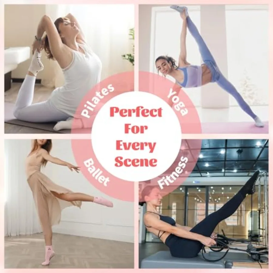 6 Pairs Pilates Socks with Gri - Pilates Yoga And Barre recension och pris