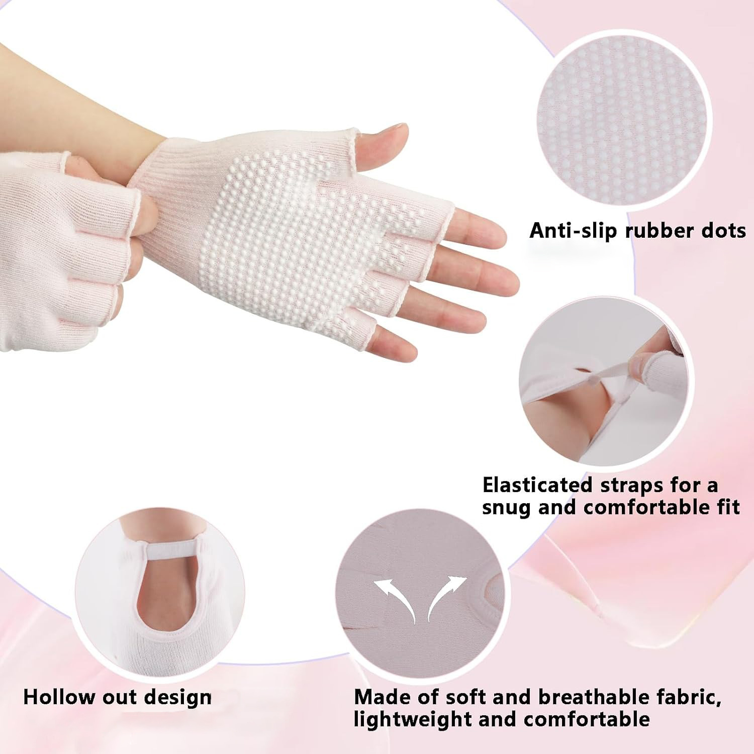 MuqiNush Non Slip Half Finger  - Pilates Yoga And Barre recension och pris