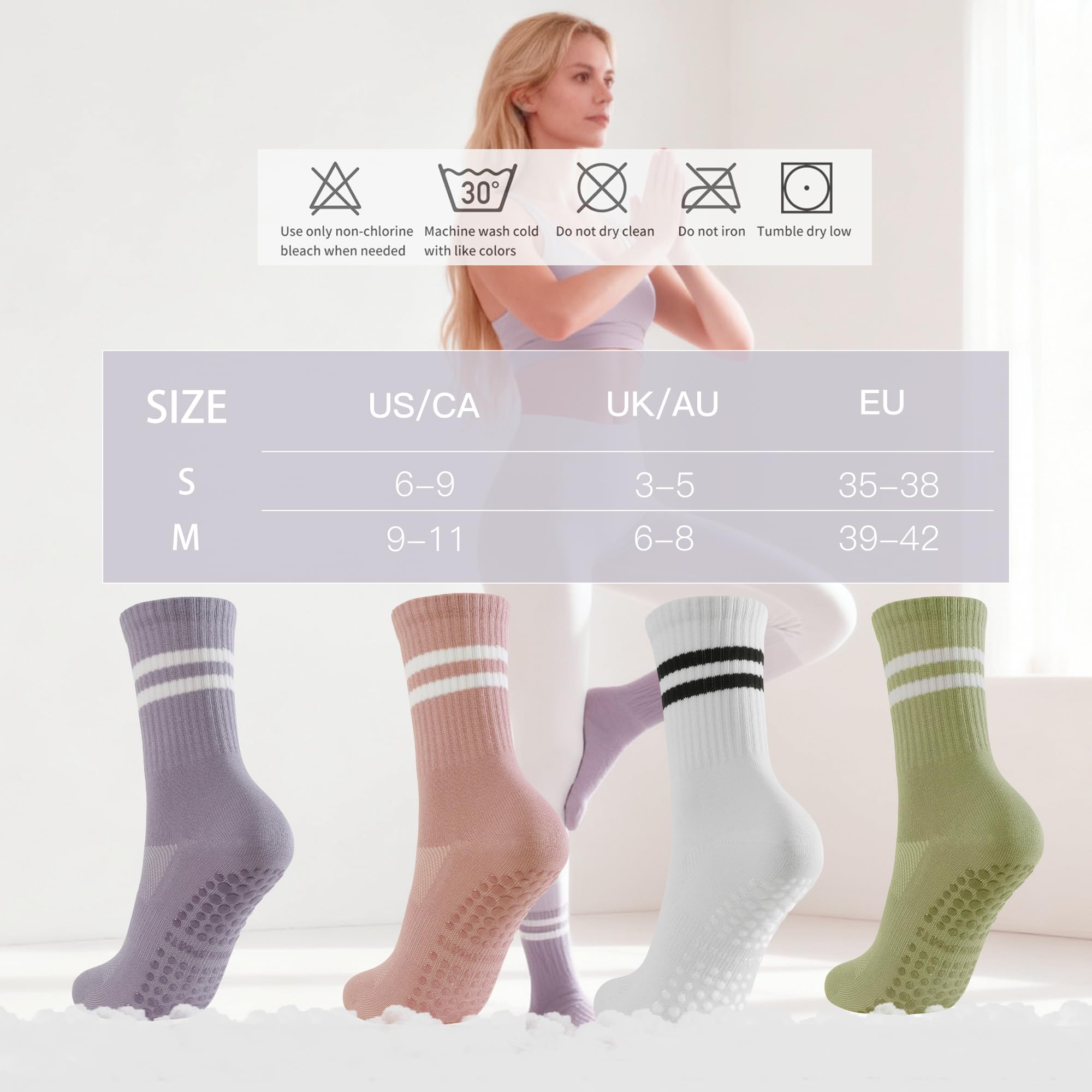 4 pairs BUDERMMY Pilates Socks - Pilates Yoga And Barre recension och pris
