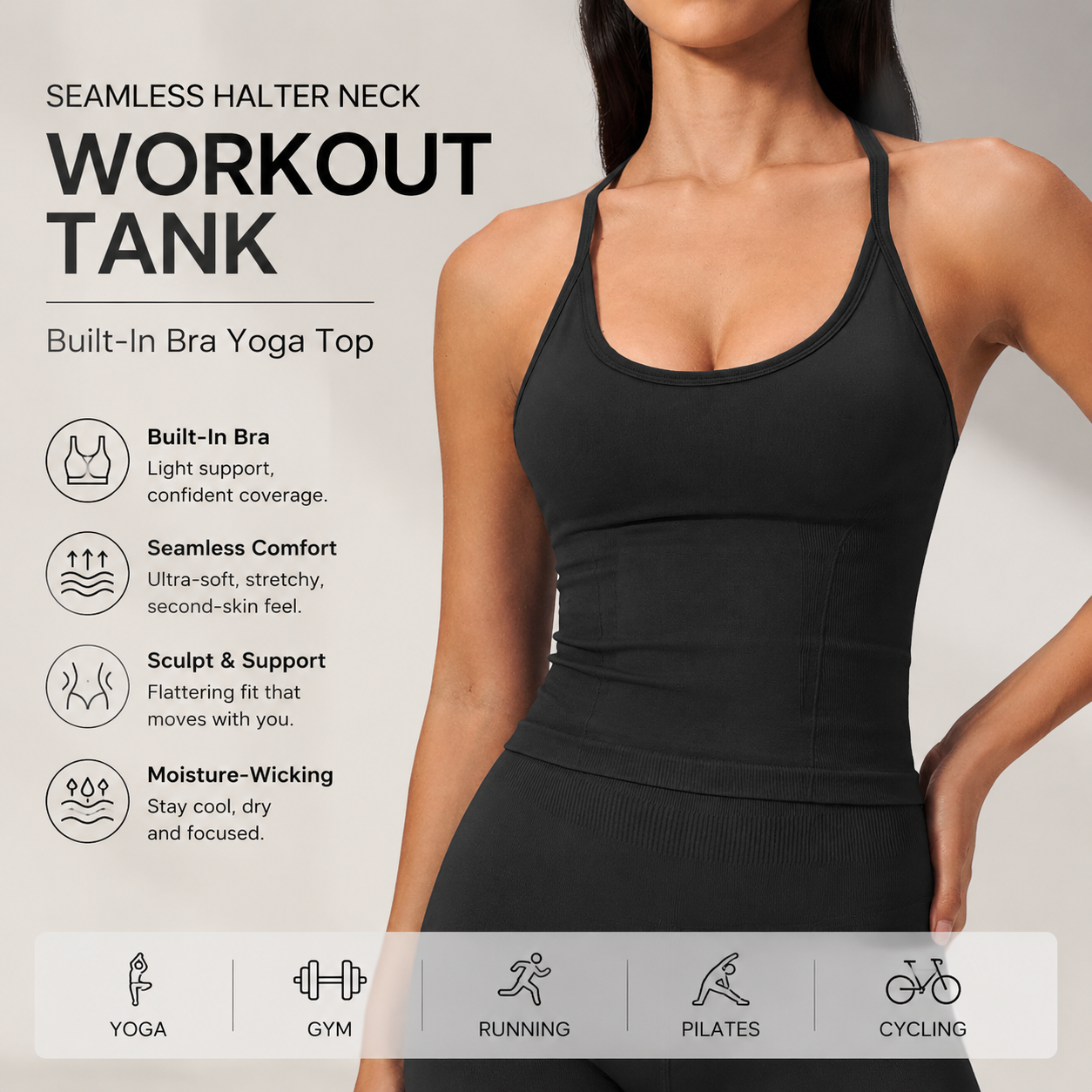 Luxury 2 in 1 Yoga Tank Top wi - Pilates Yoga Jacket recension och pris