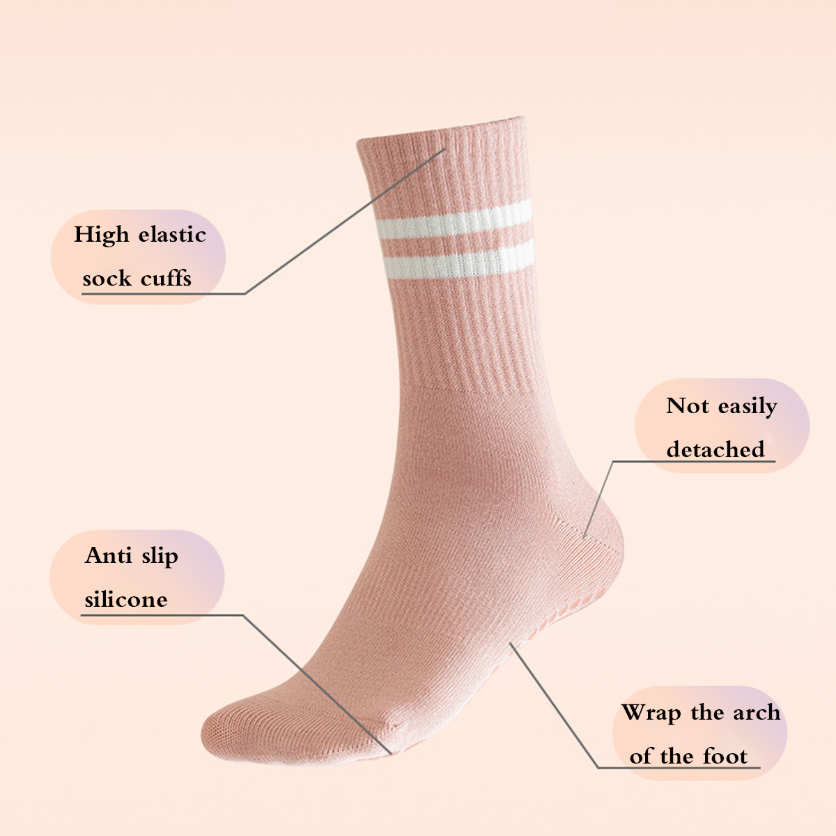 2pcs Pilates Socks with Grips  - Pilates Yoga And Barre recension och pris