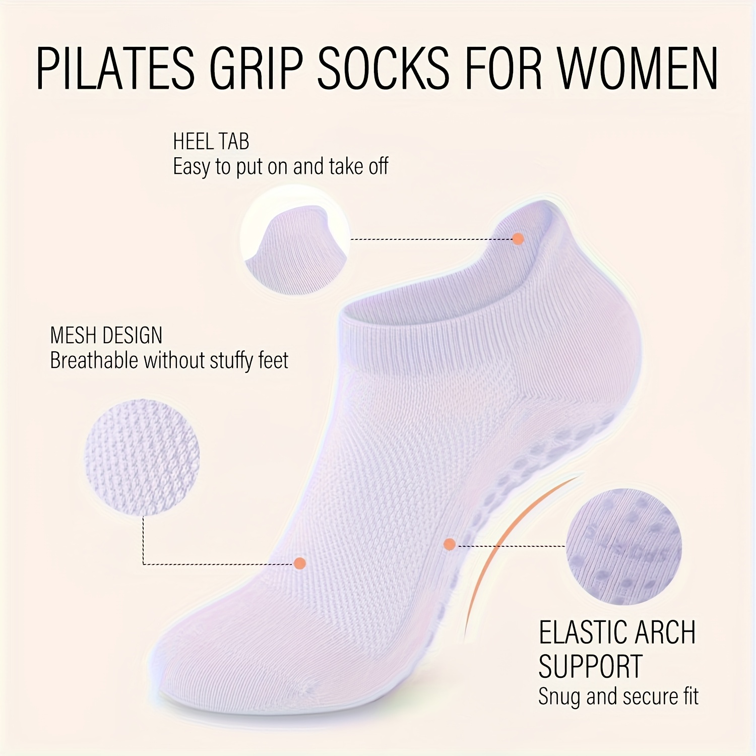 1 pairs Grip Pilates Socks for - Pilates Yoga And Barre recension och pris