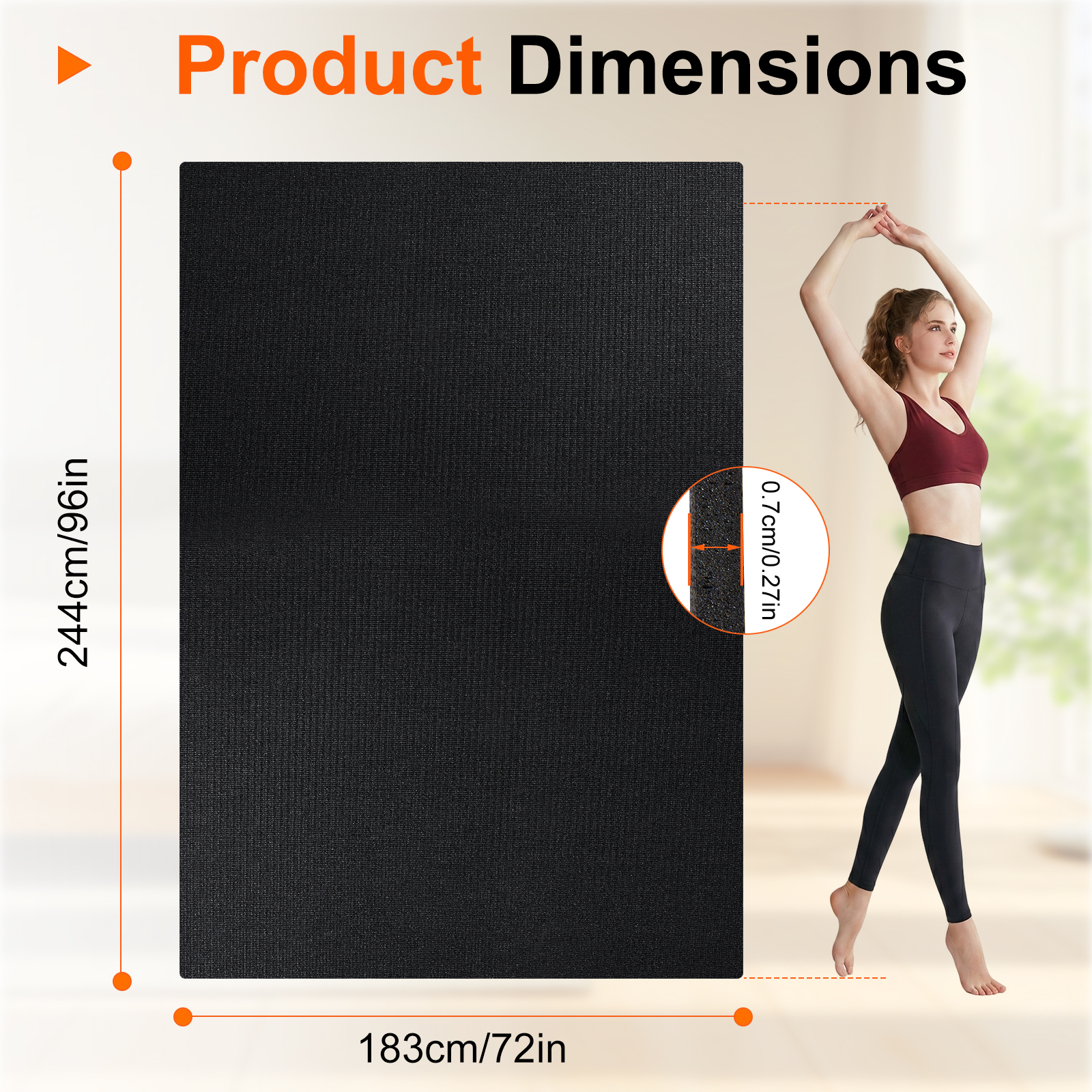 Extra Large Double Yoga Mat 96 - Pilates Yoga Mat Workout recension och pris
