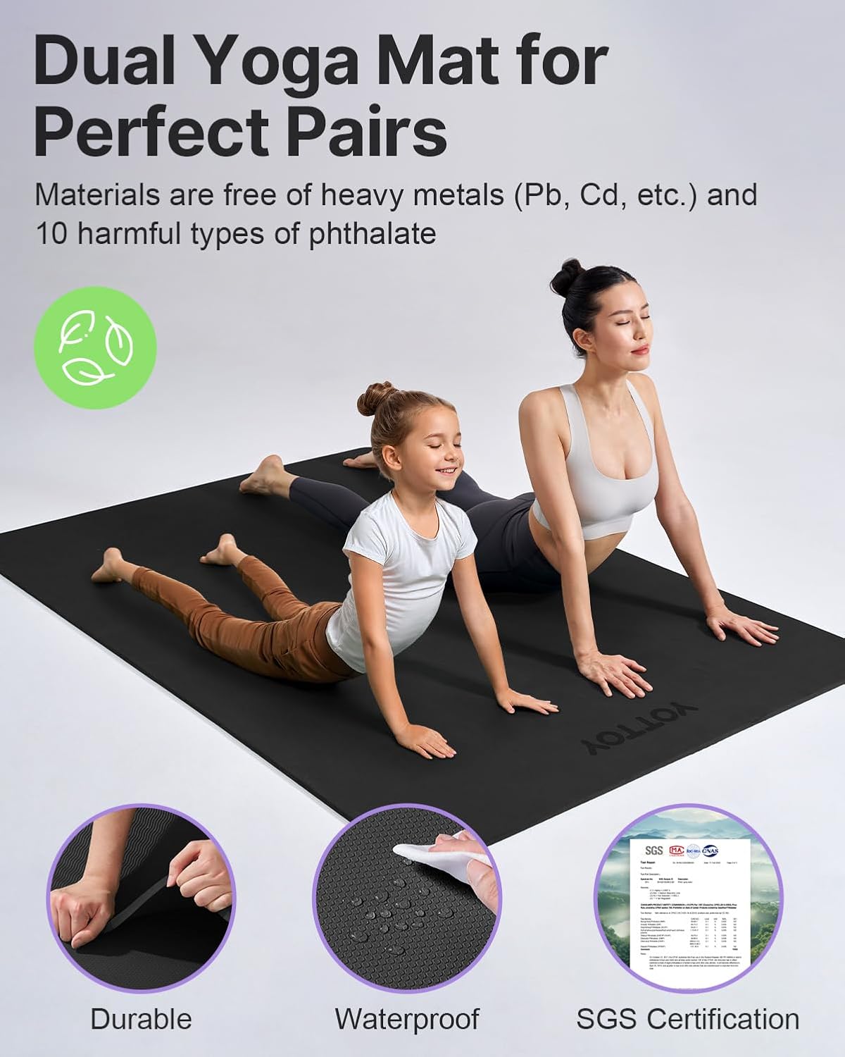Large Yoga Mat 75x52x1/2in, Ex - Pilates Yoga Towel recension och pris