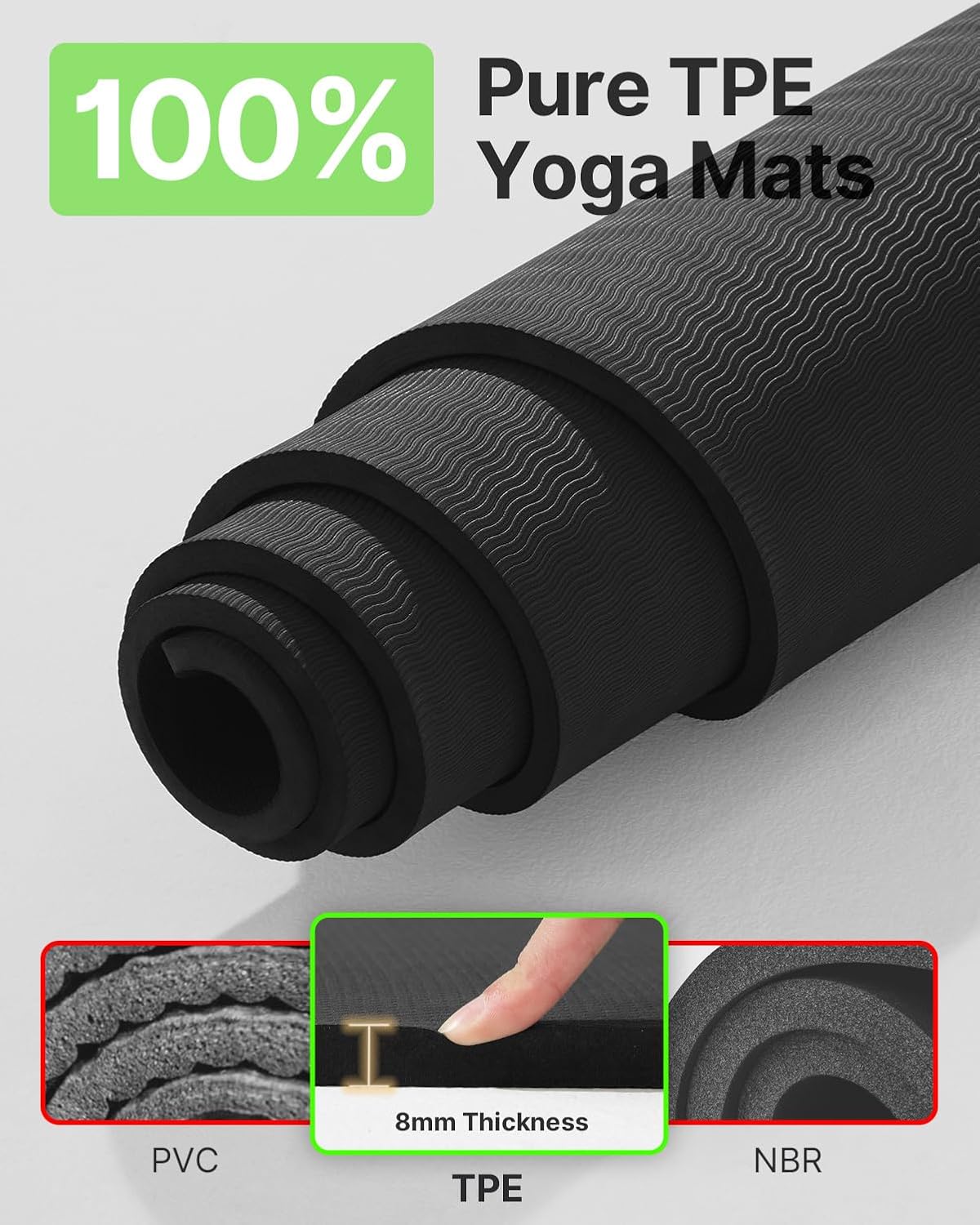 Large Yoga Mat 75x52x1/2in, Ex - Pilates Yoga Towel recension och pris