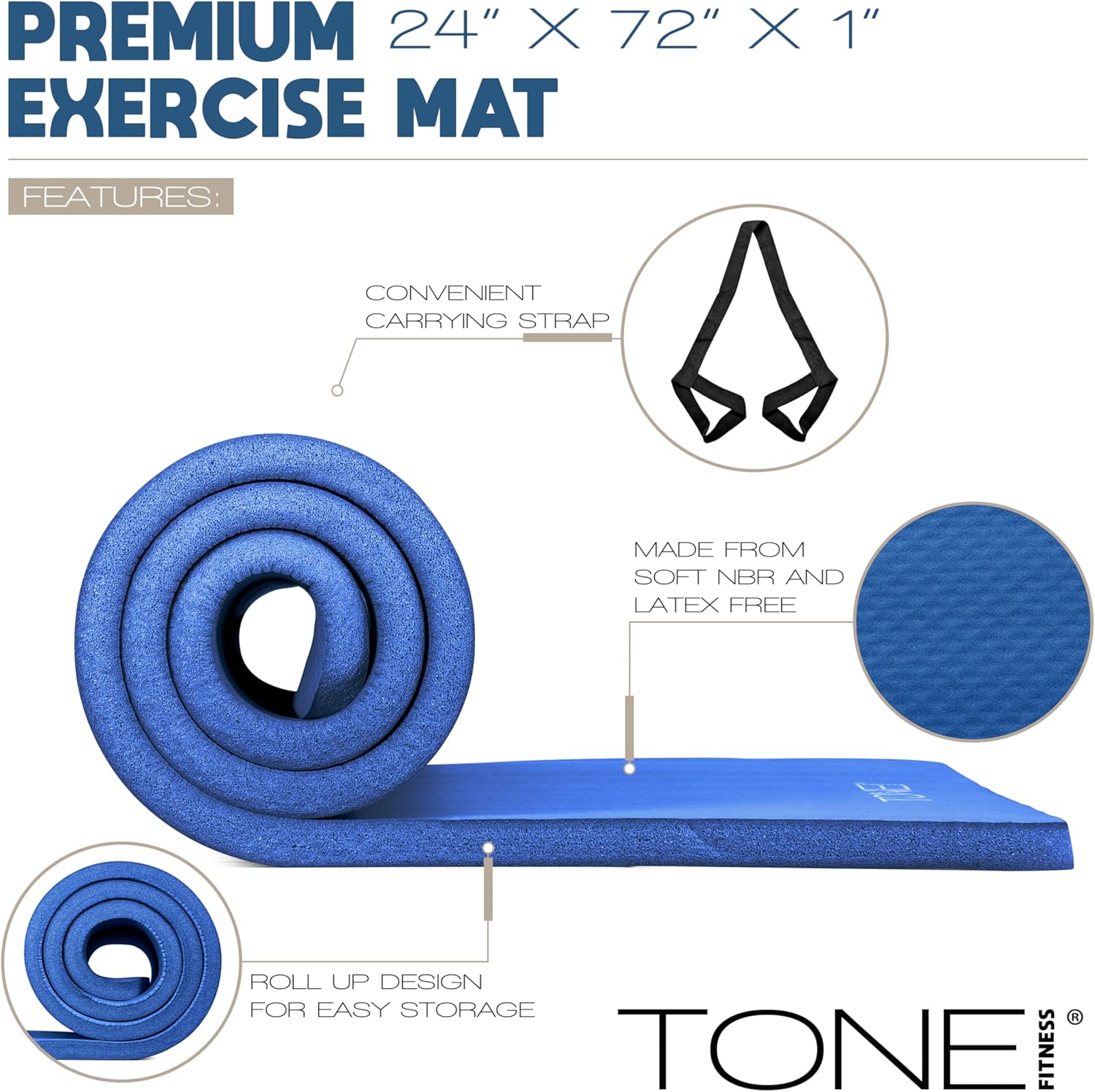 1-Inch Thick Yoga Mat, High-De - Pilates Yoga Mat Workout recension och pris
